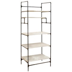 A Tall Spanish Open Shelf Rack Storage Display Piece, Retro Artisan Created