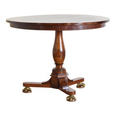 Table centrale Empire espagnole ou portugaise en bois de bouleau, vers 1825