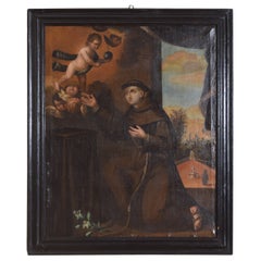Spanisch oder Pourtuguse, Großes Ölgemälde auf Leinwand, „Saint Anthony“, Mitte des 17. Jahrhunderts