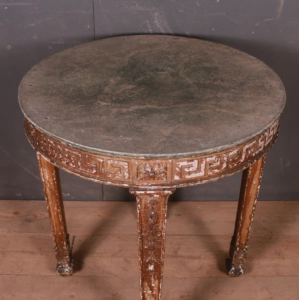 19th Century Spanish Original Painted Lamp Table For Sale