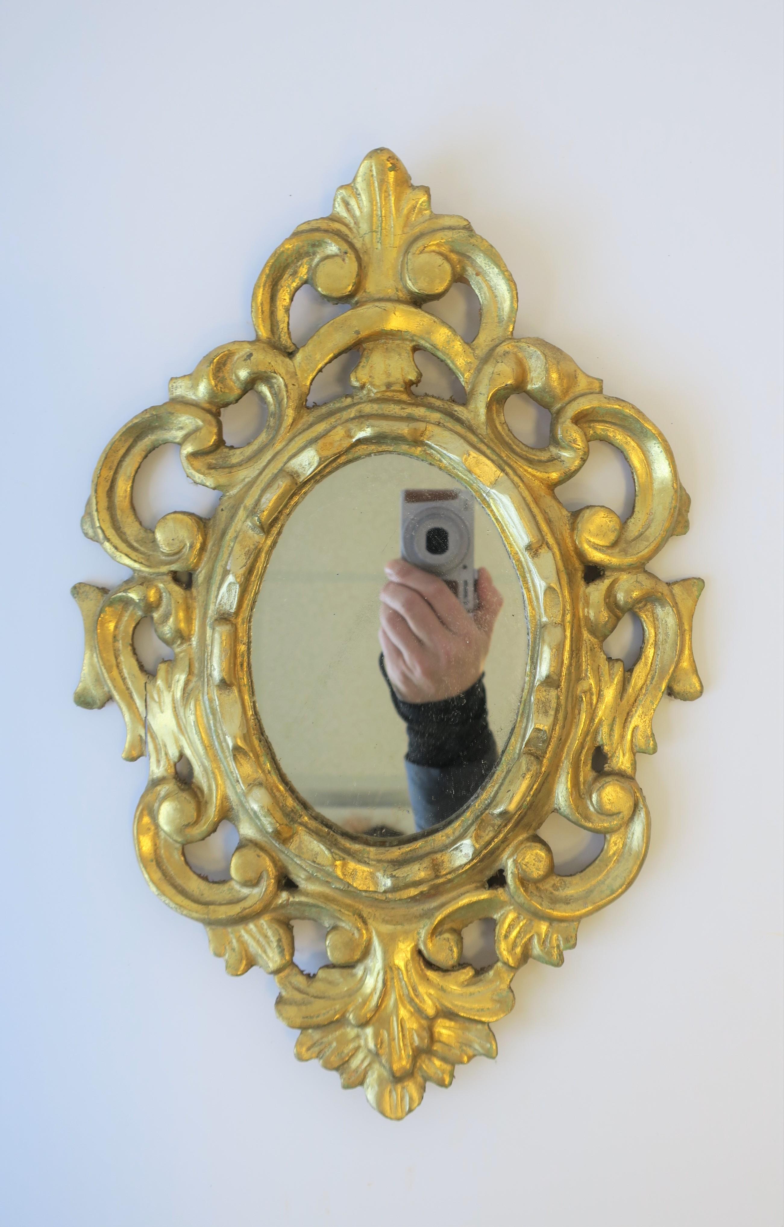 20th Century Spanish Oval Gold Giltwood Mirror