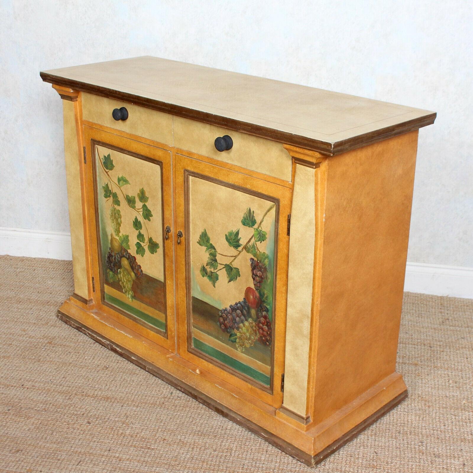 Spanish Painted Cabinet Papered Cupboard For Sale 3
