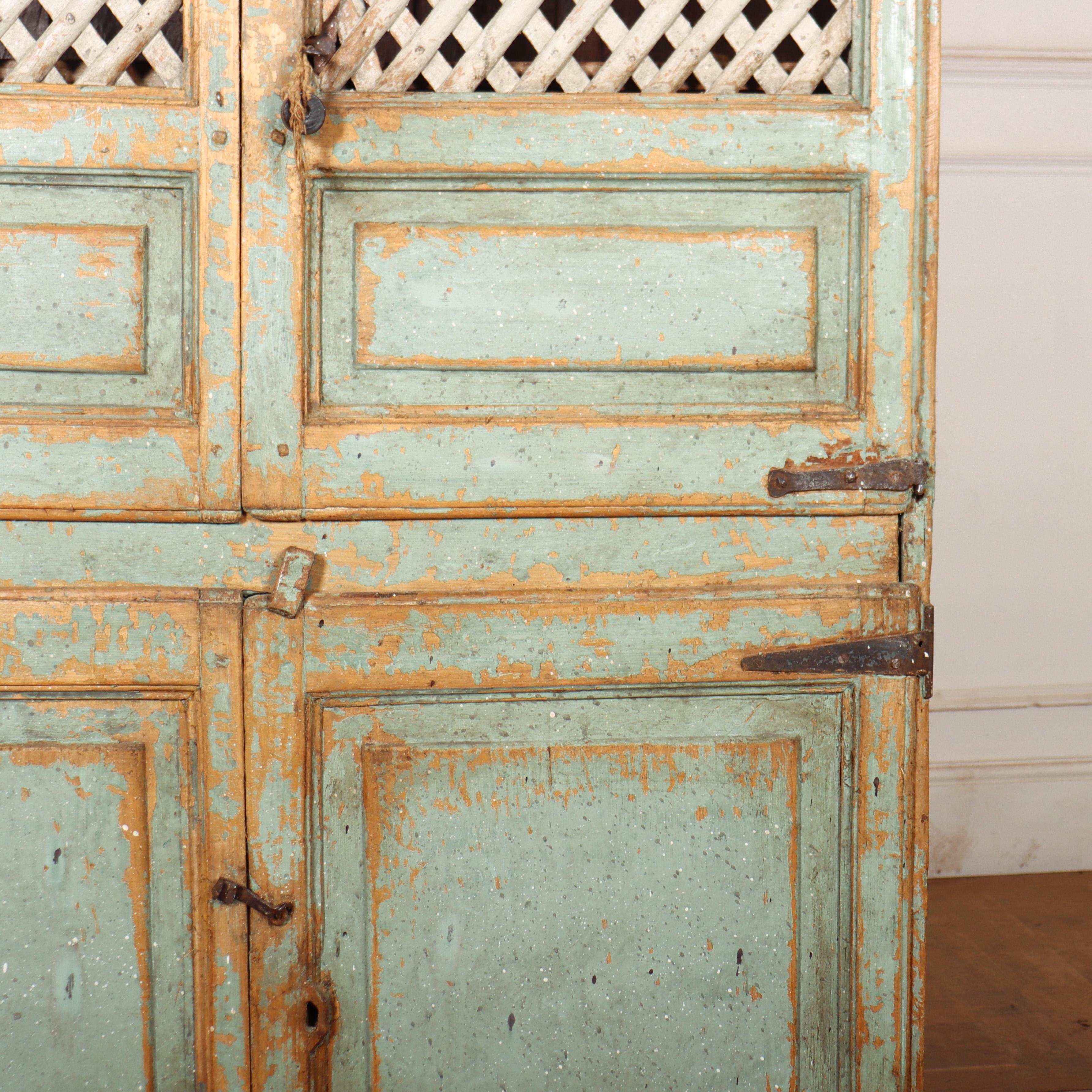 Pine Spanish Painted Food Cupboard For Sale