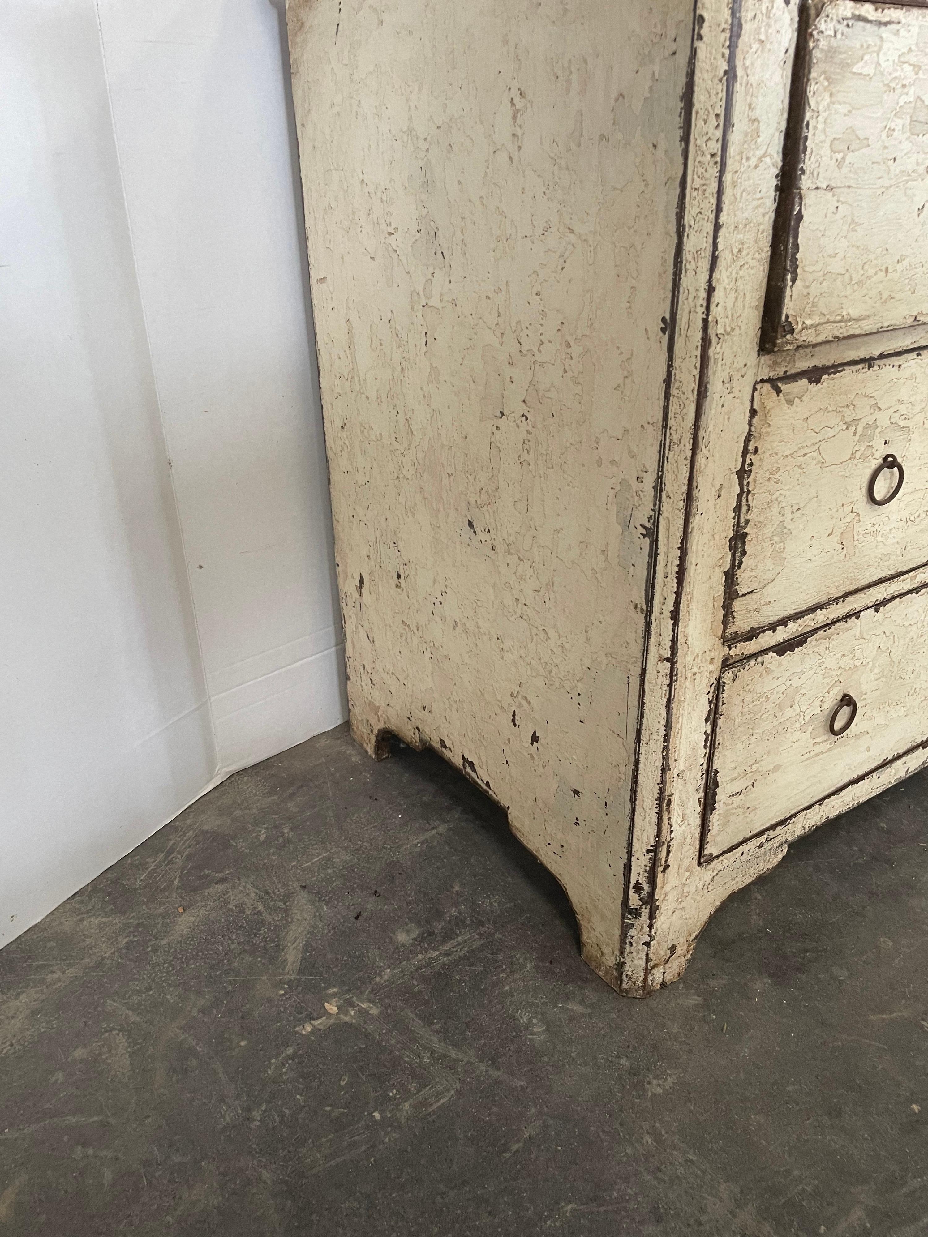 Contemporary Spanish Painted Three Drawer Chest Made from Reclaimed 19th Century Wood For Sale