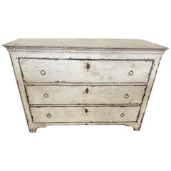 Spanish Painted Three Drawer Chest Made From Reclaimed 19th Century Wood