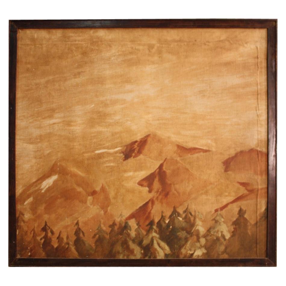 Spanish Painting Depicting a Mountain Landscape from the 19th Century For Sale