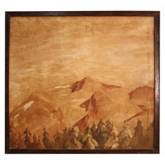 Spanish Painting Depicting a Mountain Landscape from the 19th Century
