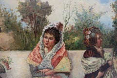 Spanisches Gemälde in Öl auf Leinwand mit Andalusianischen Schriftzeichen