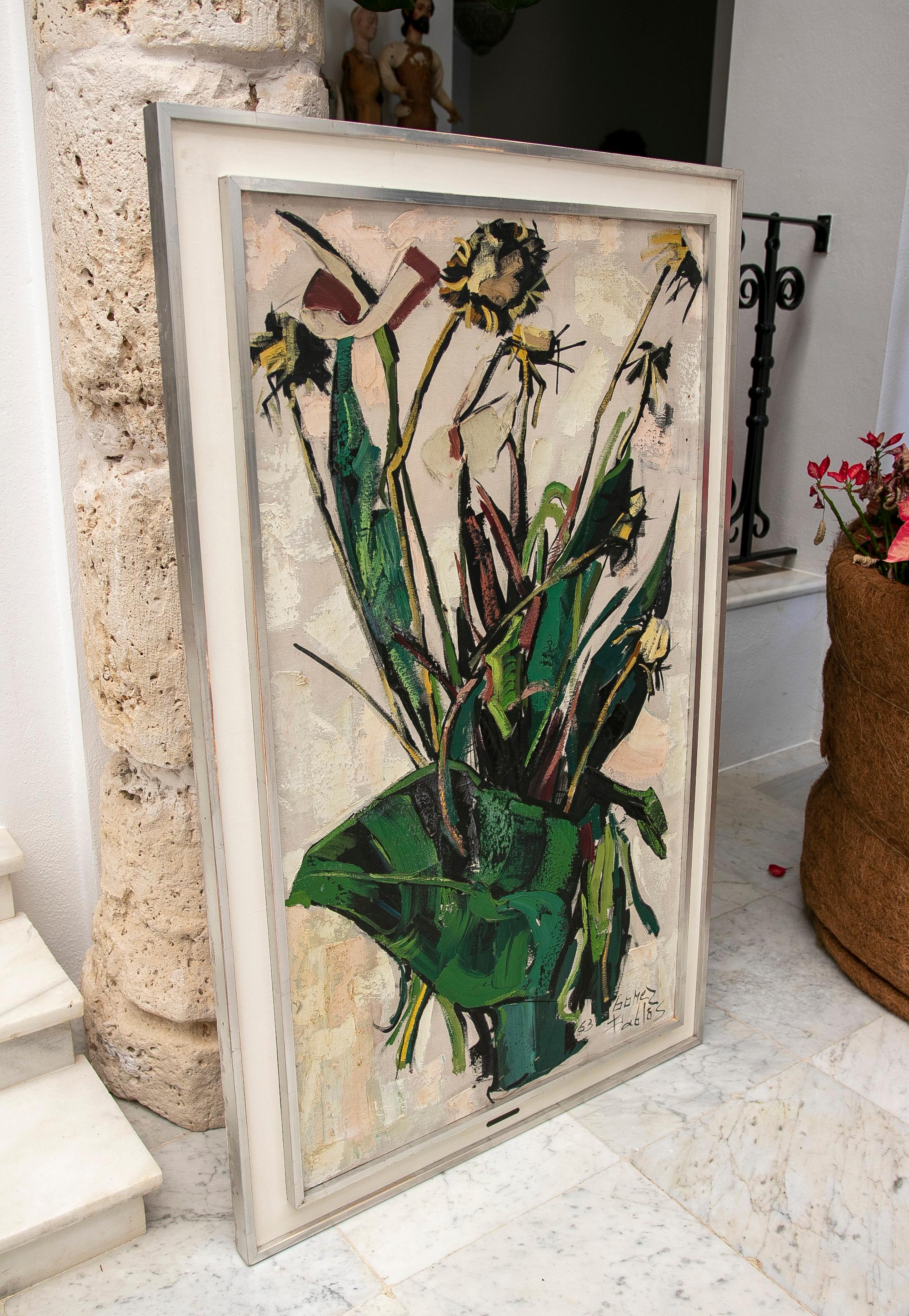Spanish Painting of a Vase by the Artist Mercedes Gomez-Pablos For Sale 4