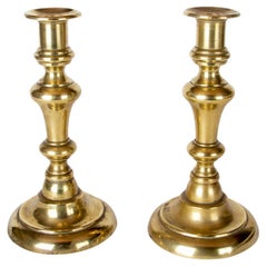 Spanish Pair of Bronze Candlesticks 