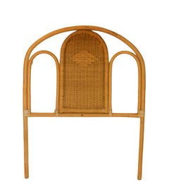 Spanish Pair of Handmade Bamboo and Wicker Headboards