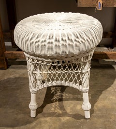 Spanish Pair of Handmade Wicker Side Tables
