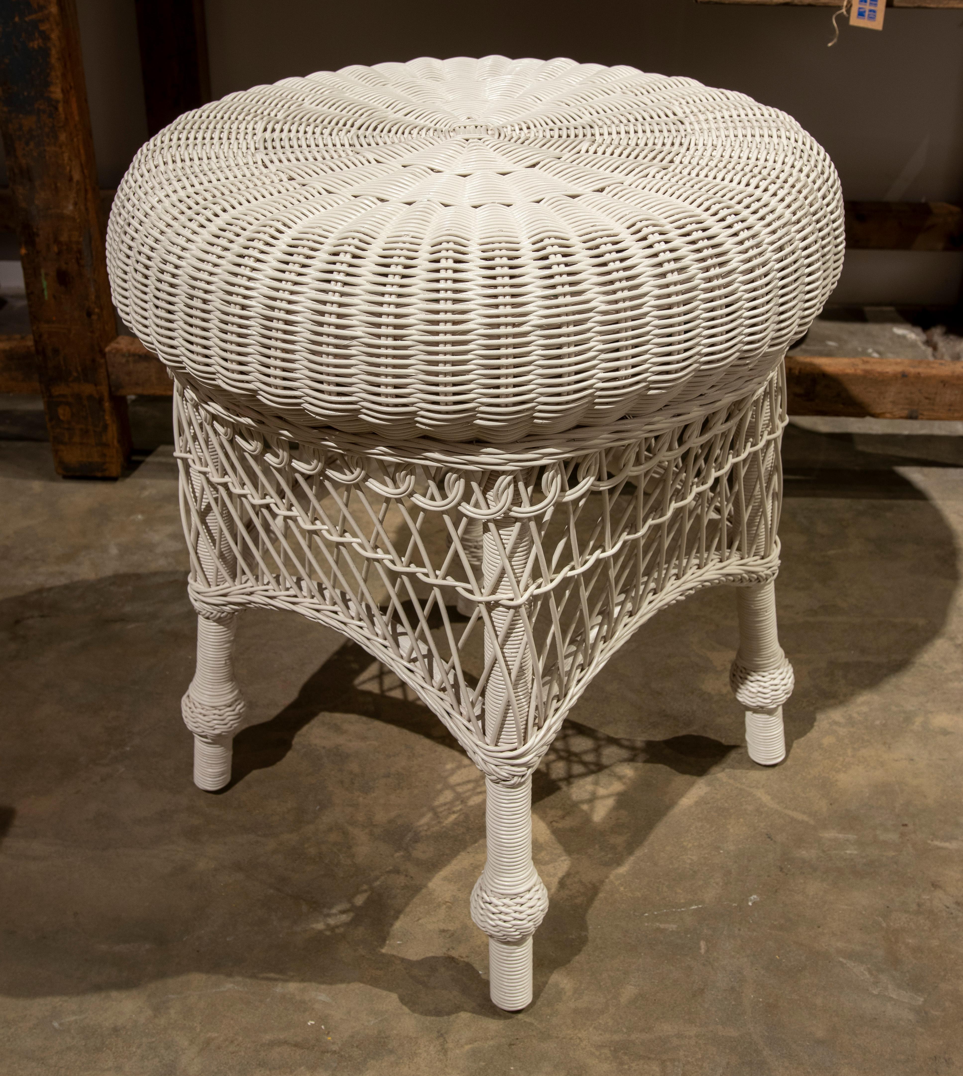 Spanish Pair of Handmade Wicker Side Tables In Good Condition For Sale In Marbella, ES