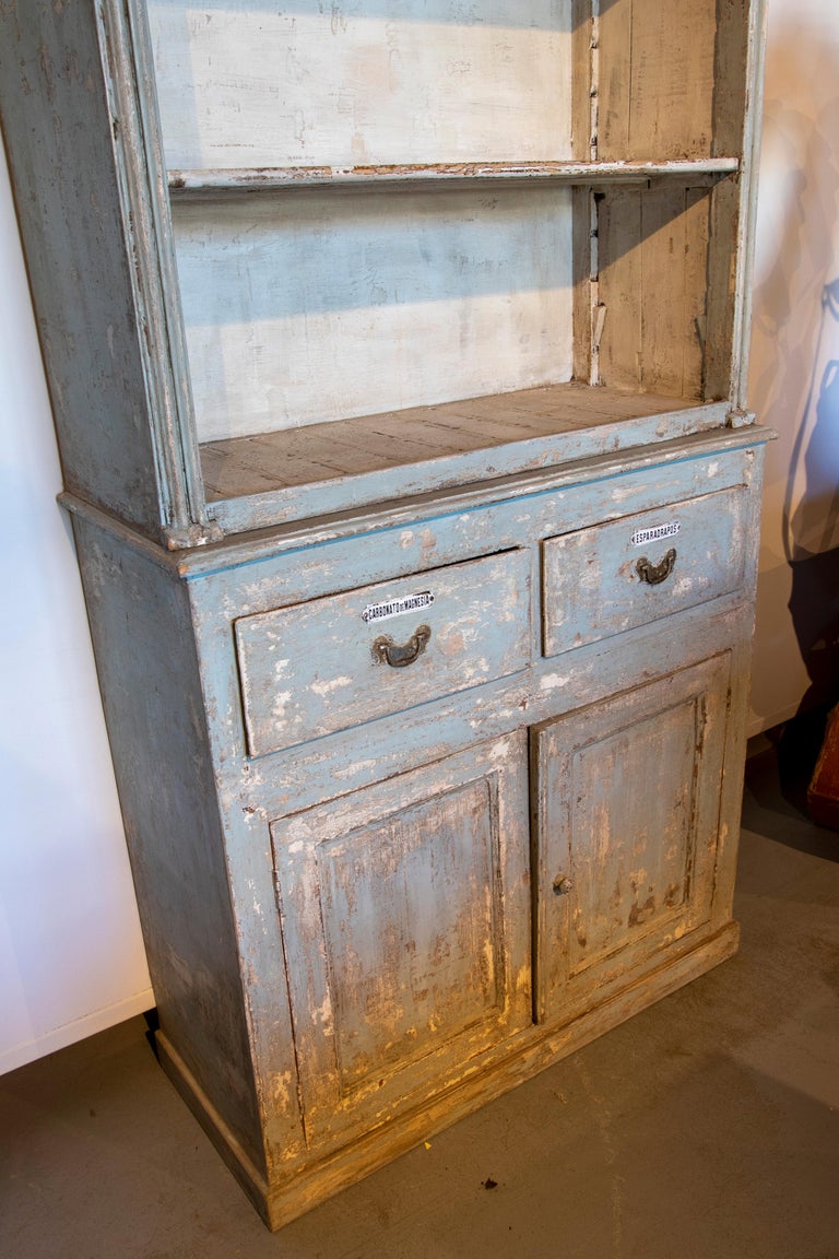 Spanish Pair of Wooden Bookcases with Shelves Doors and Drawers For