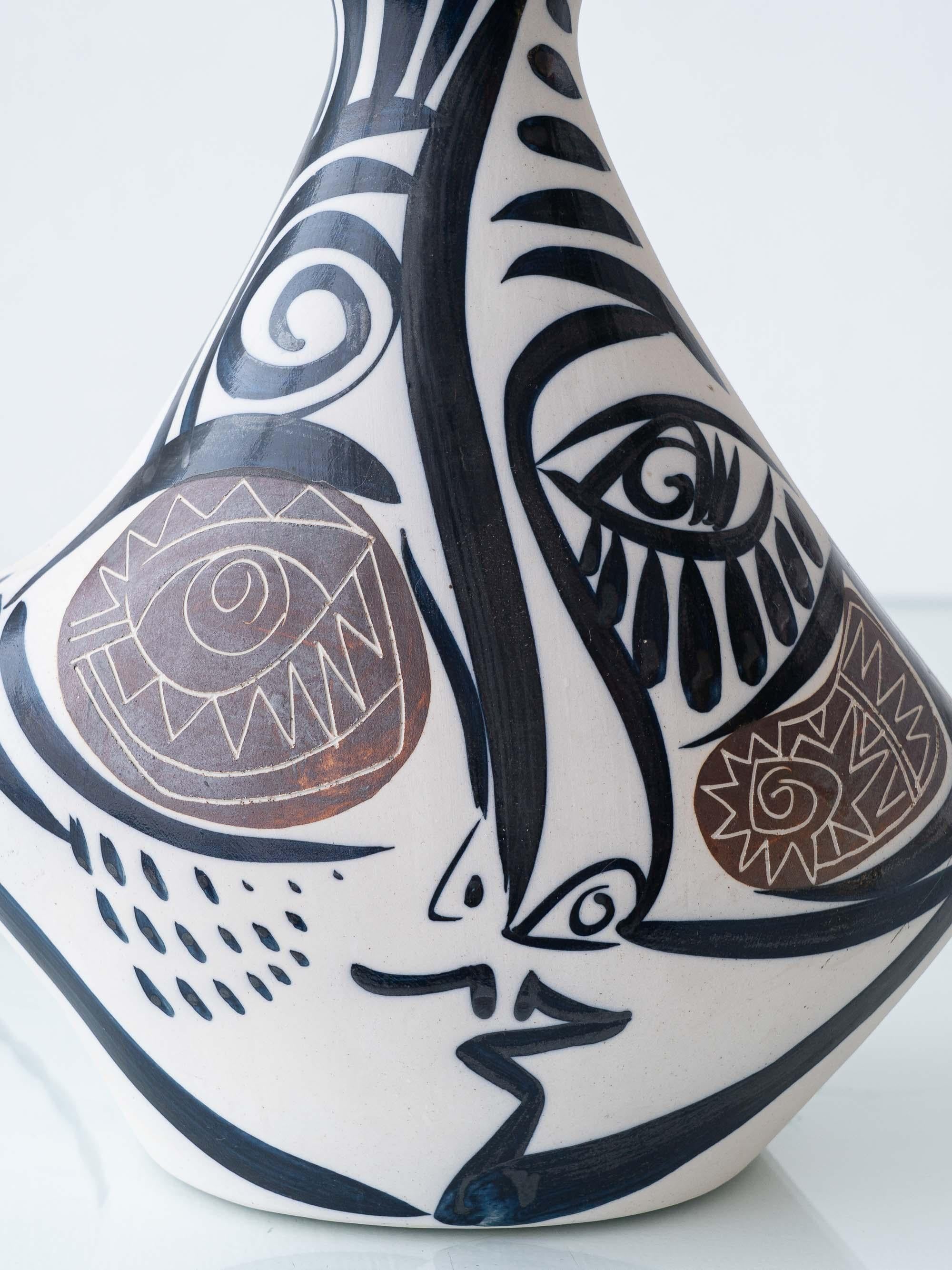 Spanish Picasso-Style Otero Regal Cubist Ceramic Table Lamp For Sale 4