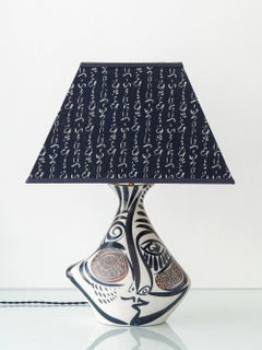 Spanish Picasso-Style Otero Regal Cubist Ceramic Table Lamp