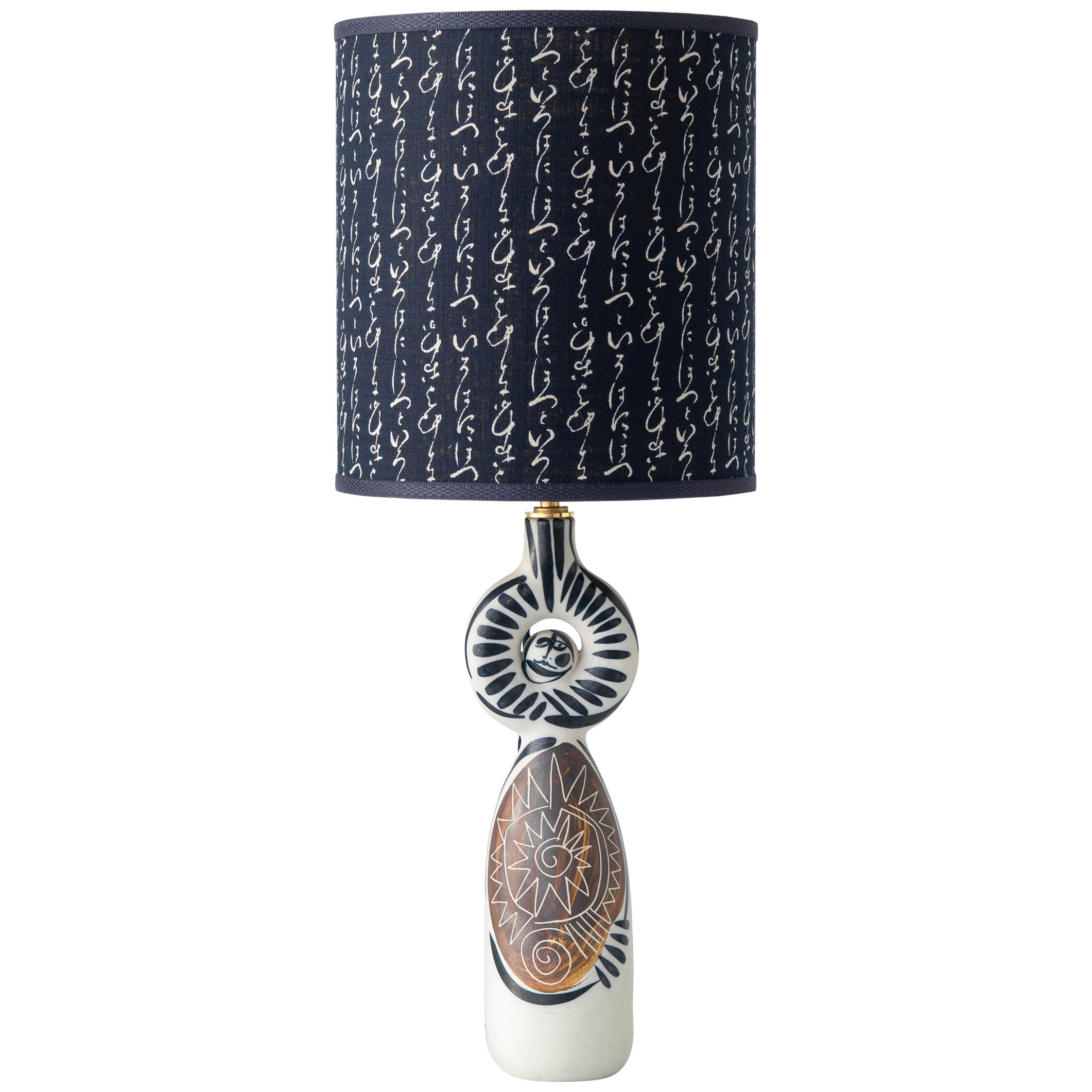 Spanish Picasso-style Otero Regal Figural Ceramic Table Lamp For Sale