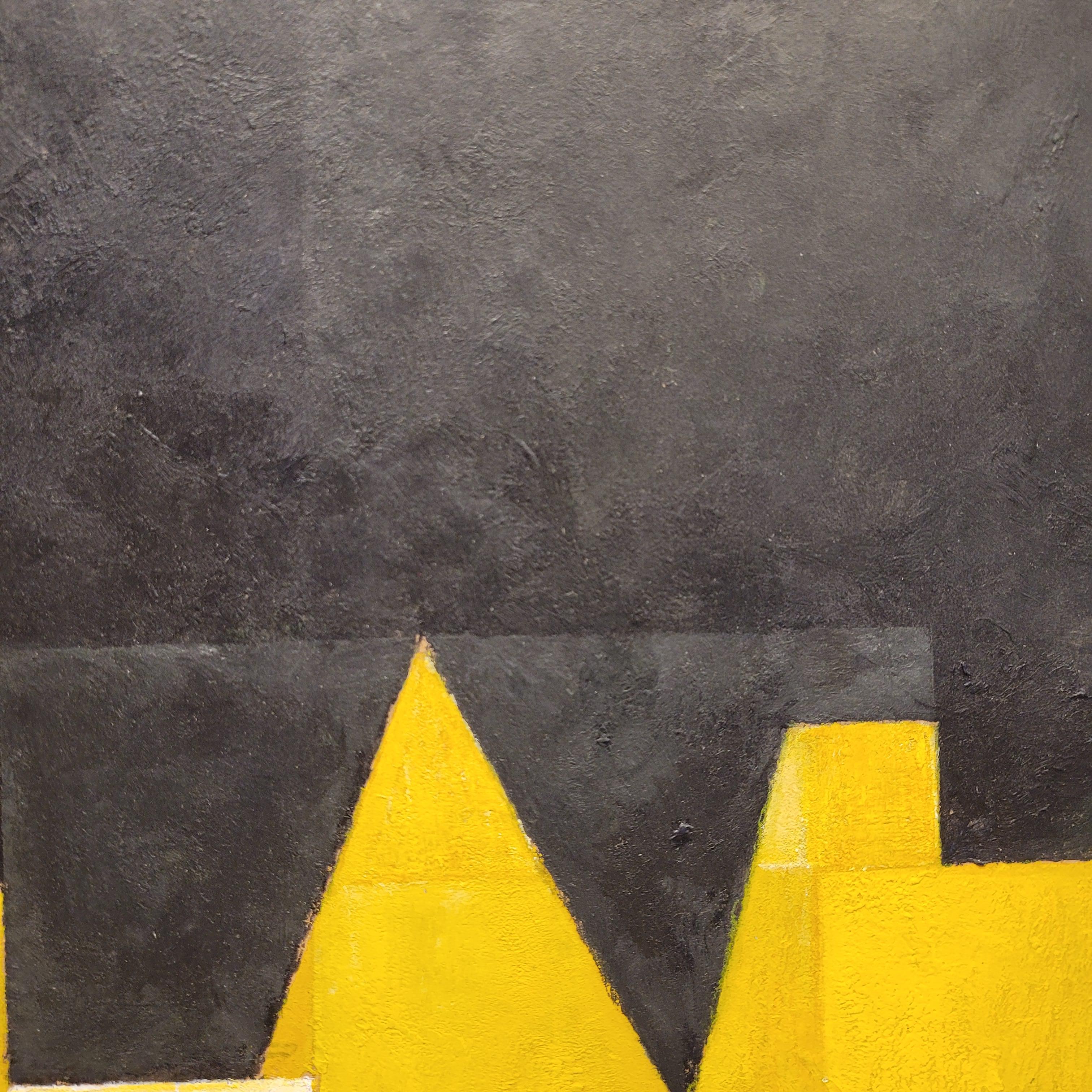 Spanish pictorial work Yellow black Encáustica water “Lateral movement”, J. Send 7