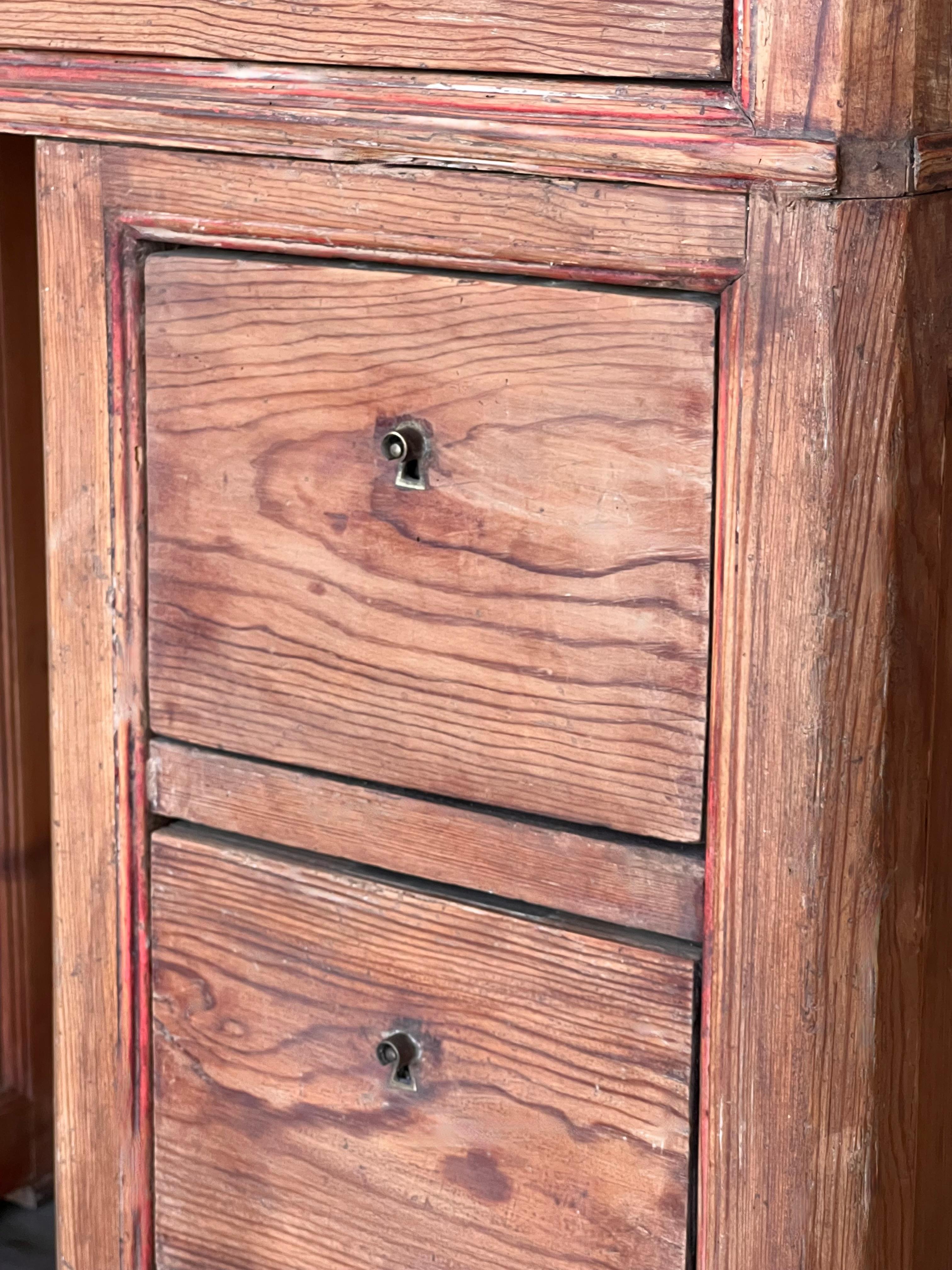 Spanish Pine Campaign Desk Or Console Table circa 1890 For Sale 5