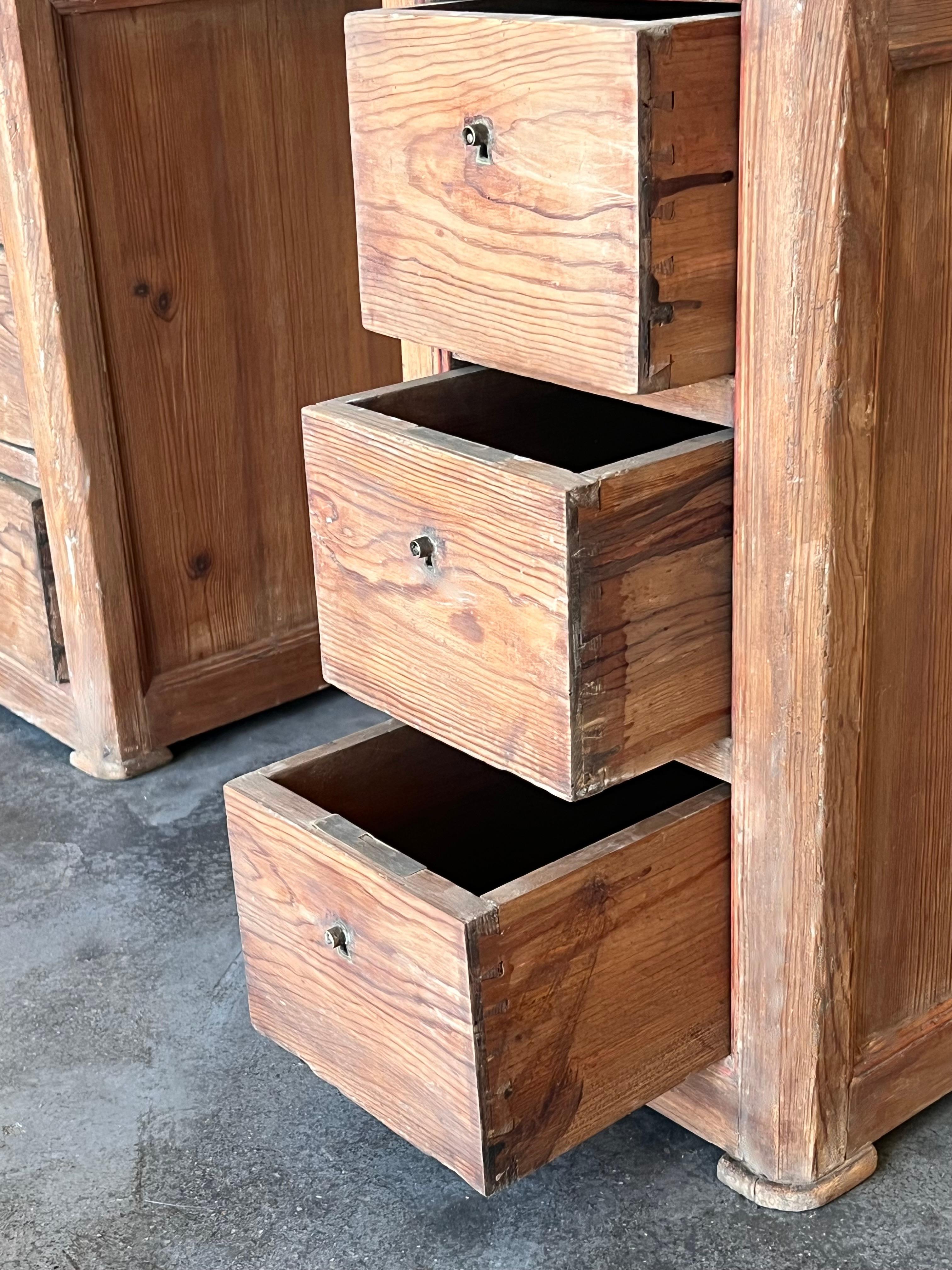 Spanish Pine Campaign Desk Or Console Table circa 1890 For Sale 6