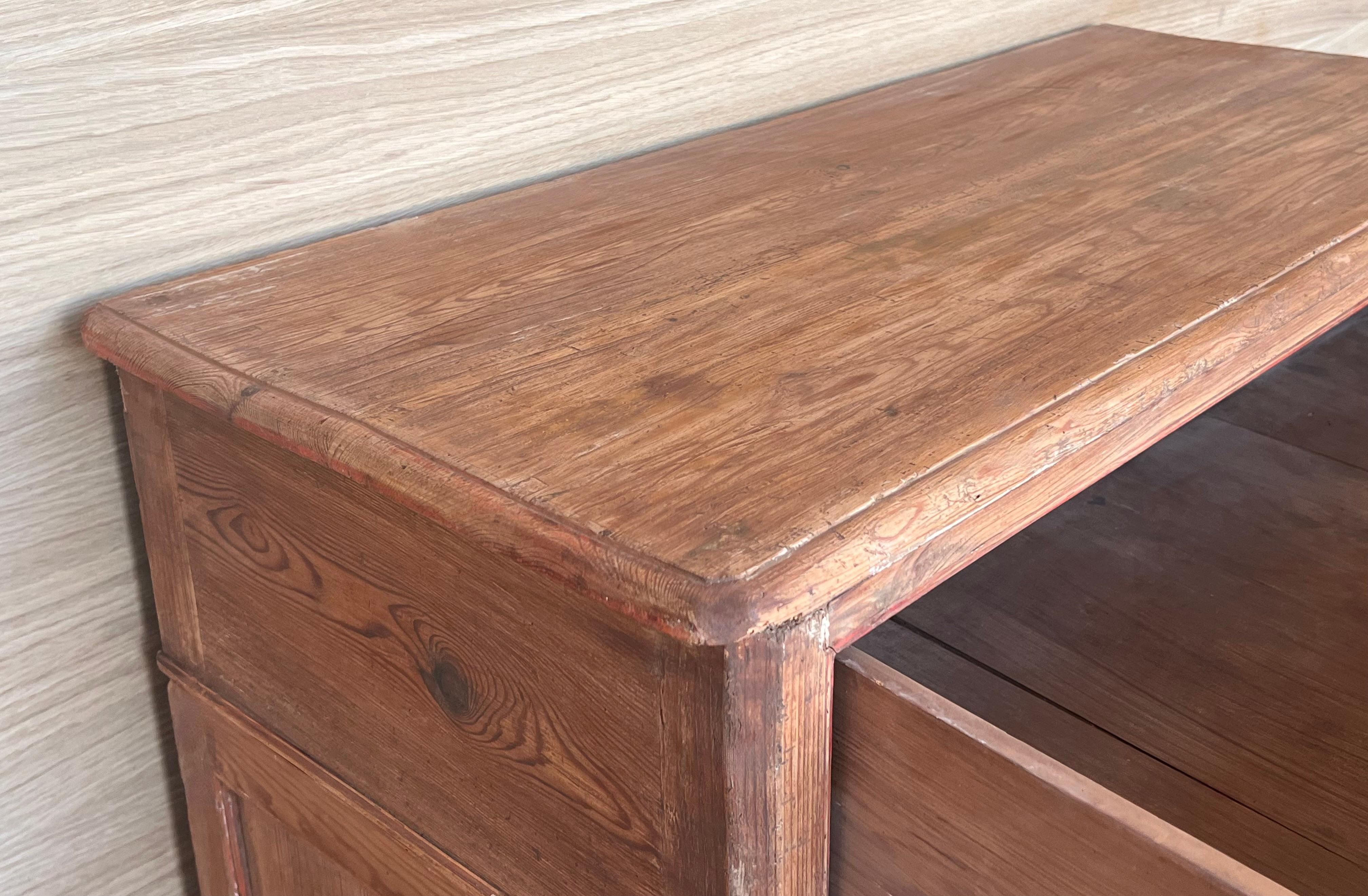 Spanish Pine Campaign Desk Or Console Table circa 1890 For Sale 8