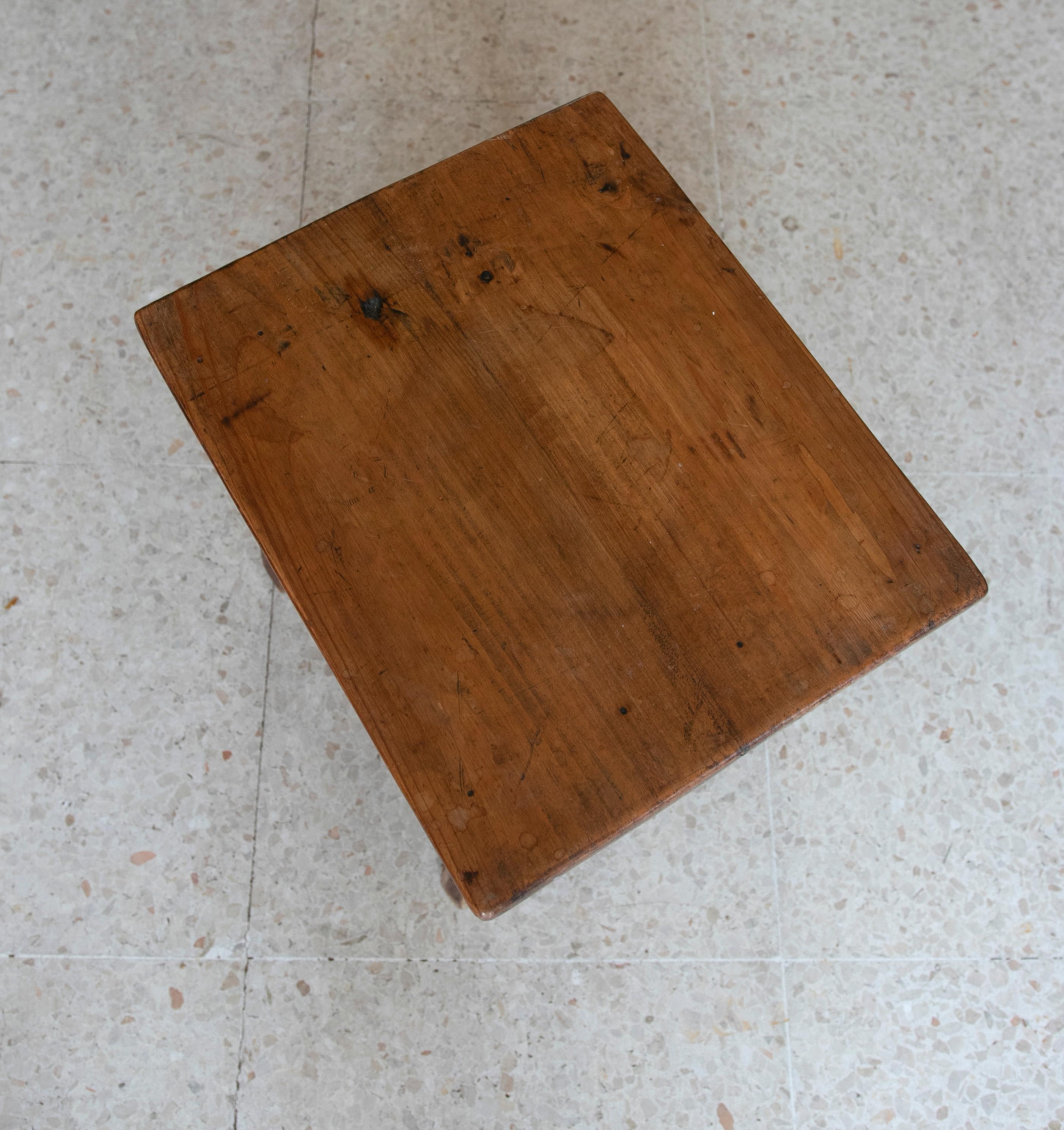 Spanish Pine Side Table For Sale 9