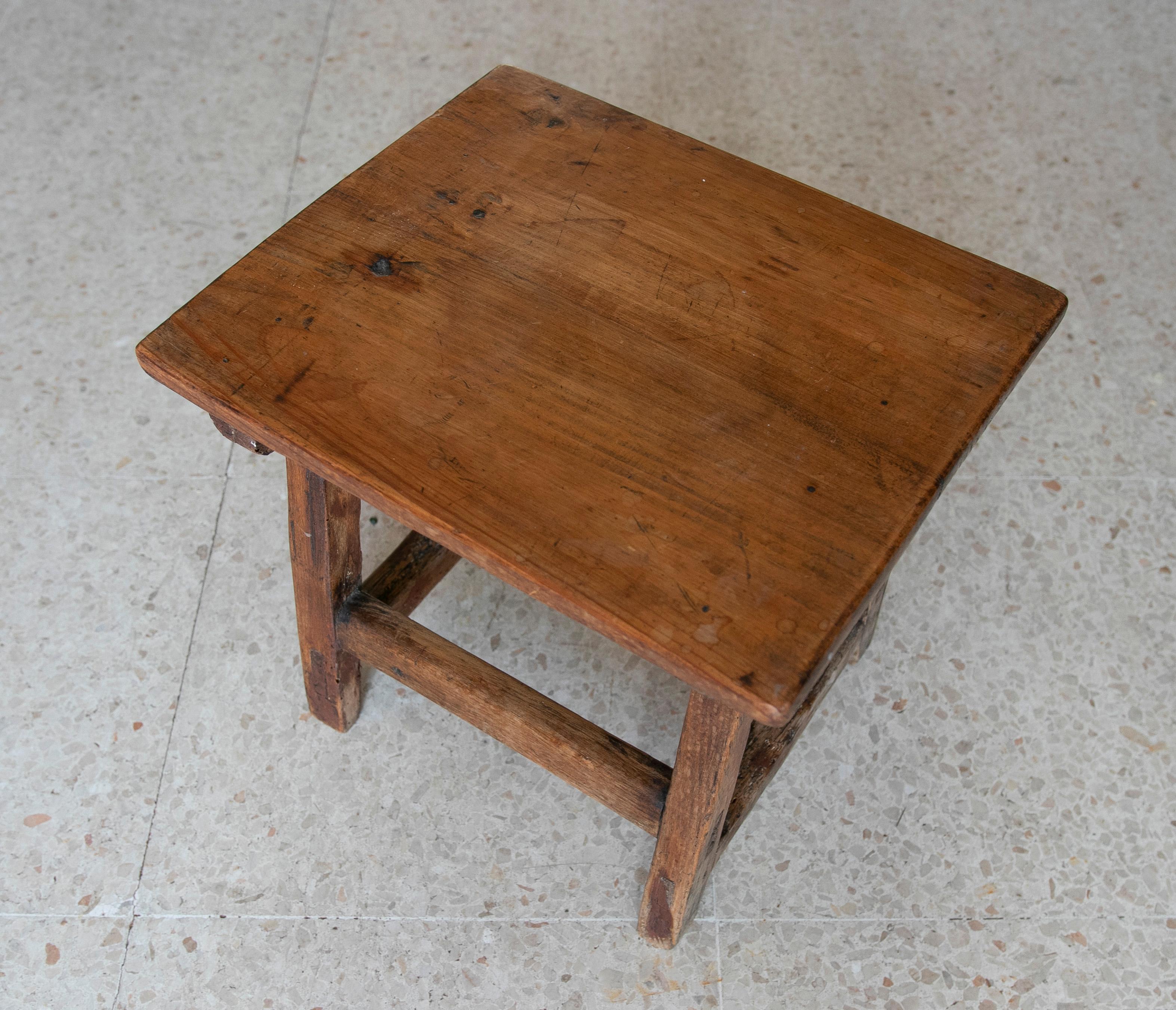 Spanish Pine Side Table For Sale 3