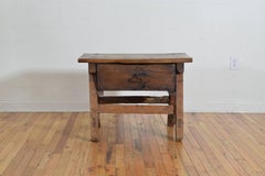 Spanish Pinewood Low One-Drawer Table from the Late Baroque Period, 17th Century