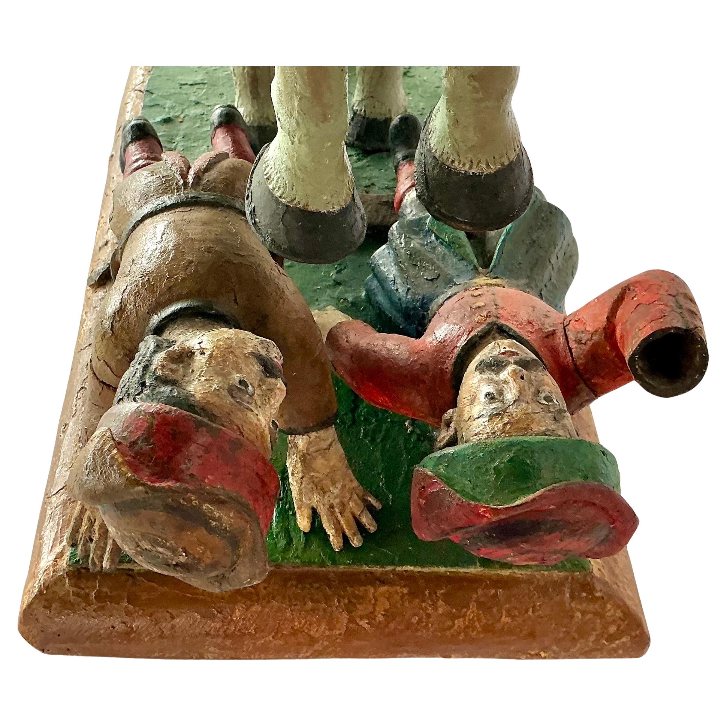 Sculpture espagnole en bois polychrome représentant Santiago Matamoros en vente 1