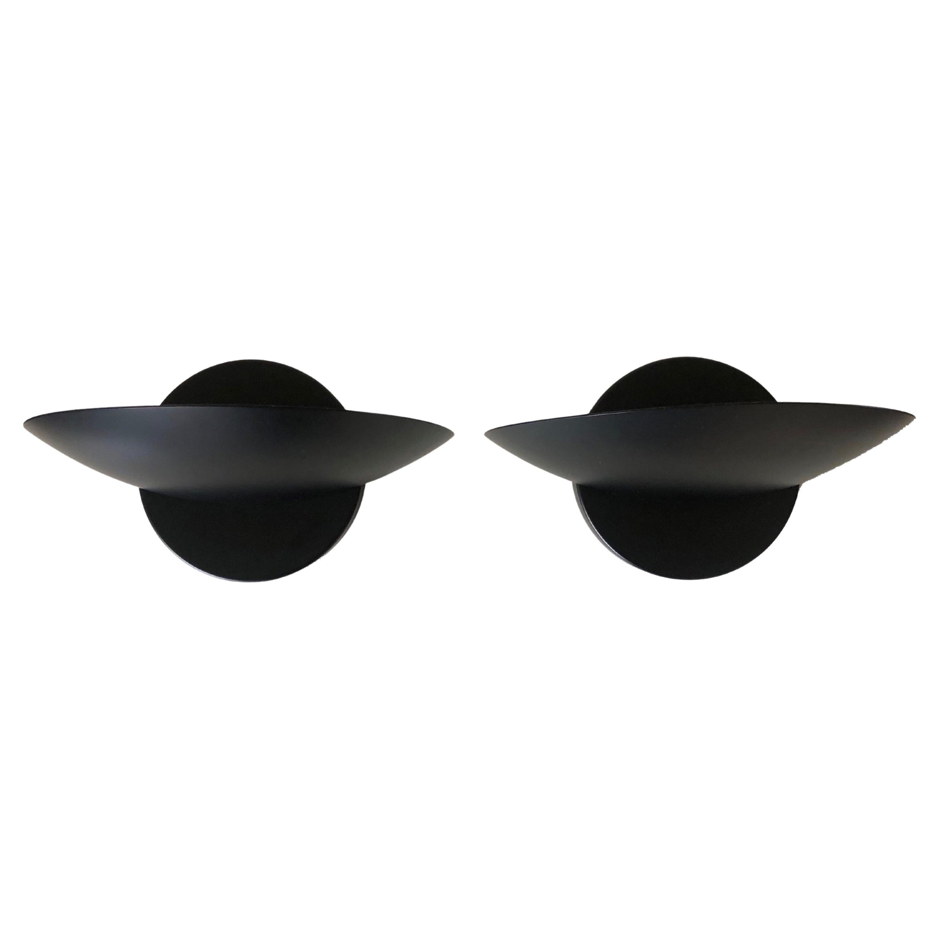 Spanish Postmodern Black Wall Sconces by Estiluz, Barcelona, 1980s For Sale