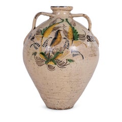 19th Century Spanish Puente del Arzobispo Glazed Ceramic Jar