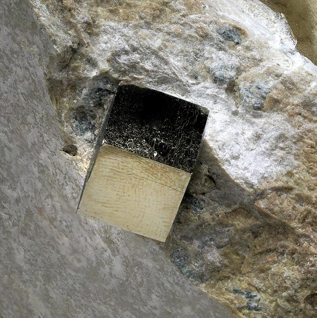 Spanish Pyrite Cubes on Basalt Matrix For Sale 2