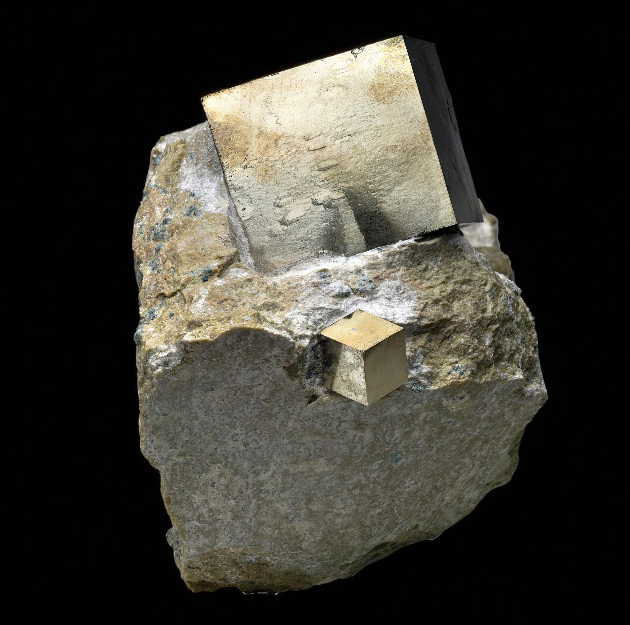 Spanish Pyrite Cubes on Basalt Matrix For Sale 5