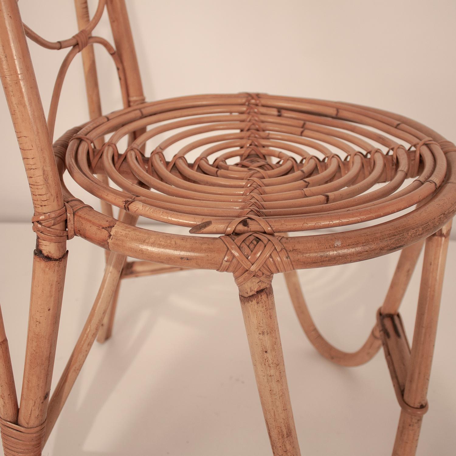 20th Century Spanish Rattan Chair, 1960s