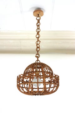 Spanish Rattan Pendant Hanging Light / Lantern