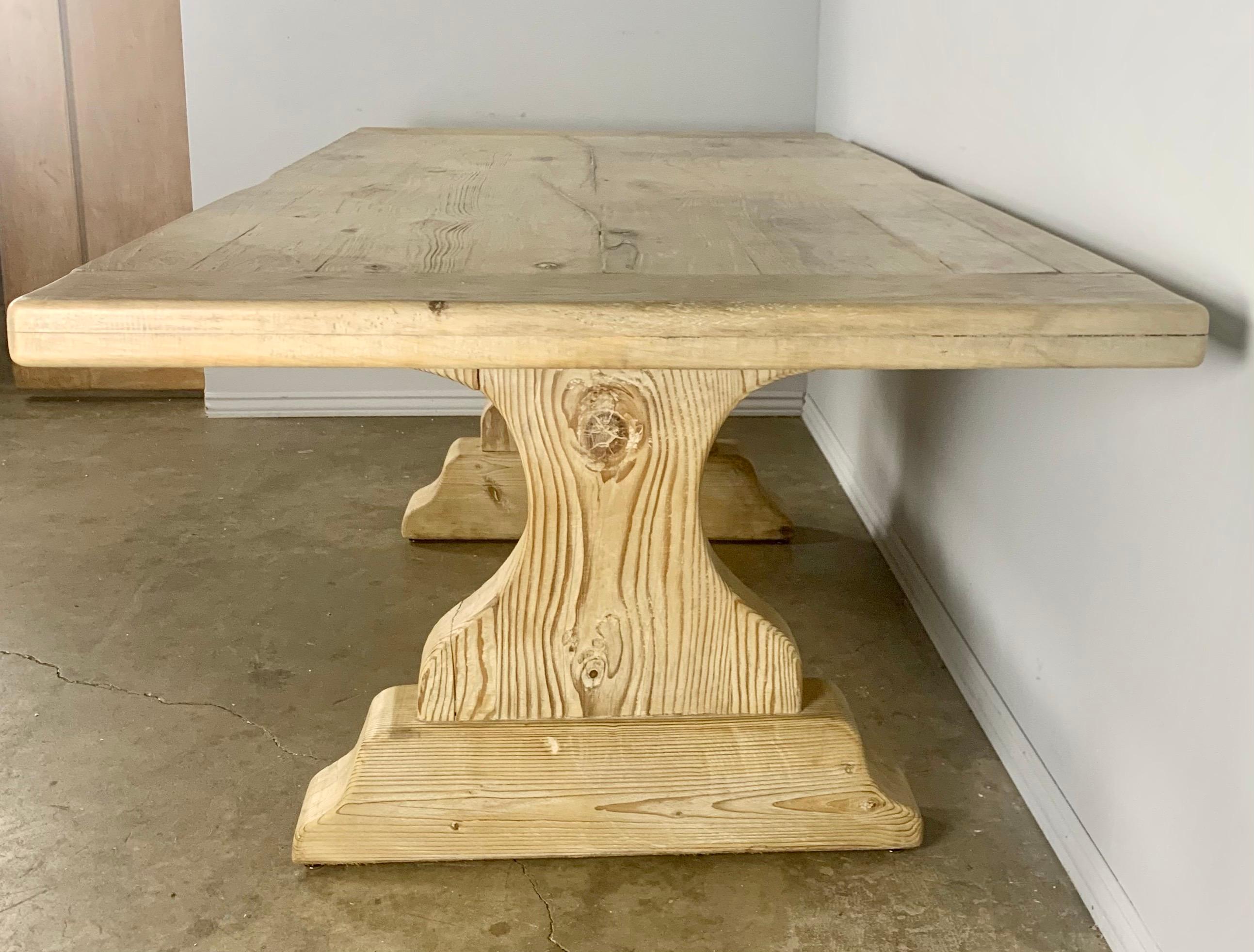 Bleached Spanish Refractory Dining Table, C. 1930's For Sale