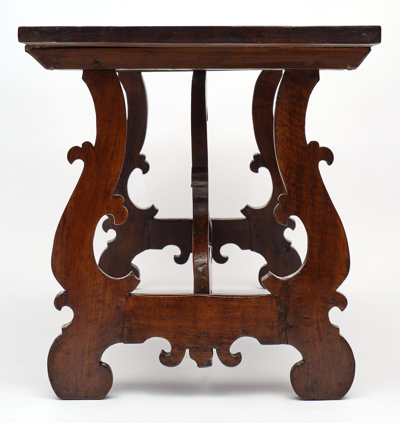 Spanish Renaissance Antique “Lyra” Trestle Table 1