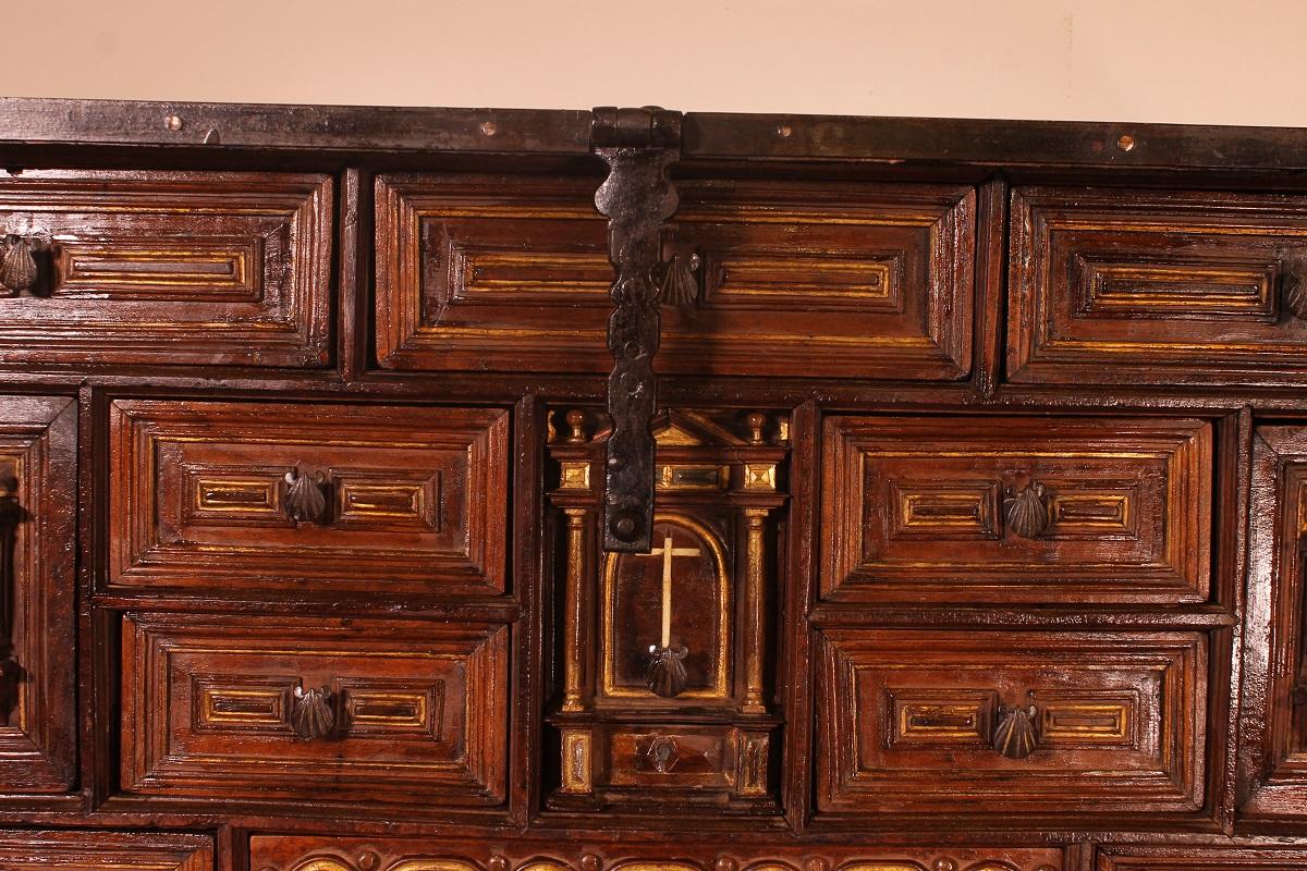 Spanish Renaissance Cabinet Bargueno in Walnut, Early 17th Century 5