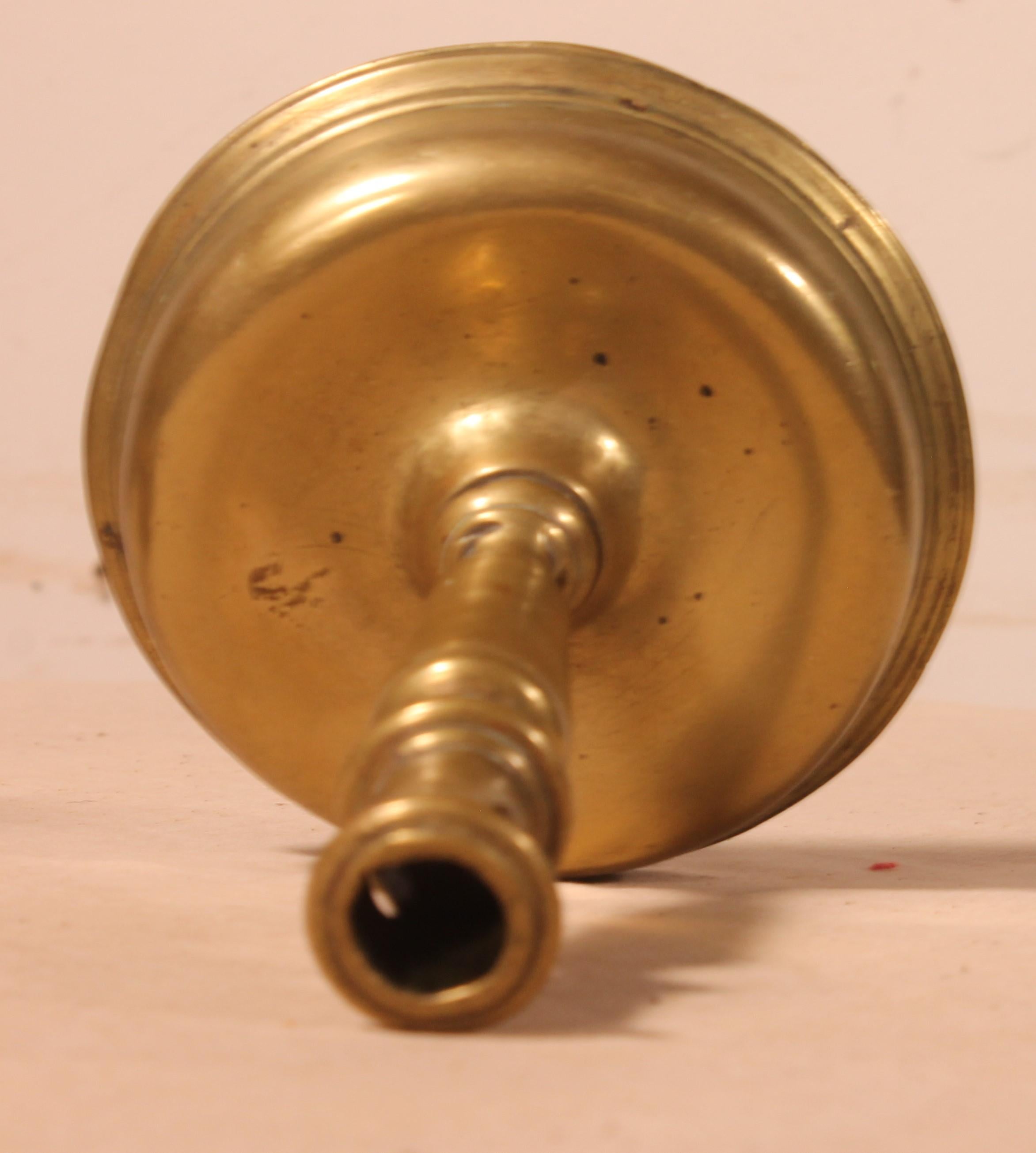 Brass Spanish Renaissance Candlestick Circa 1600 For Sale