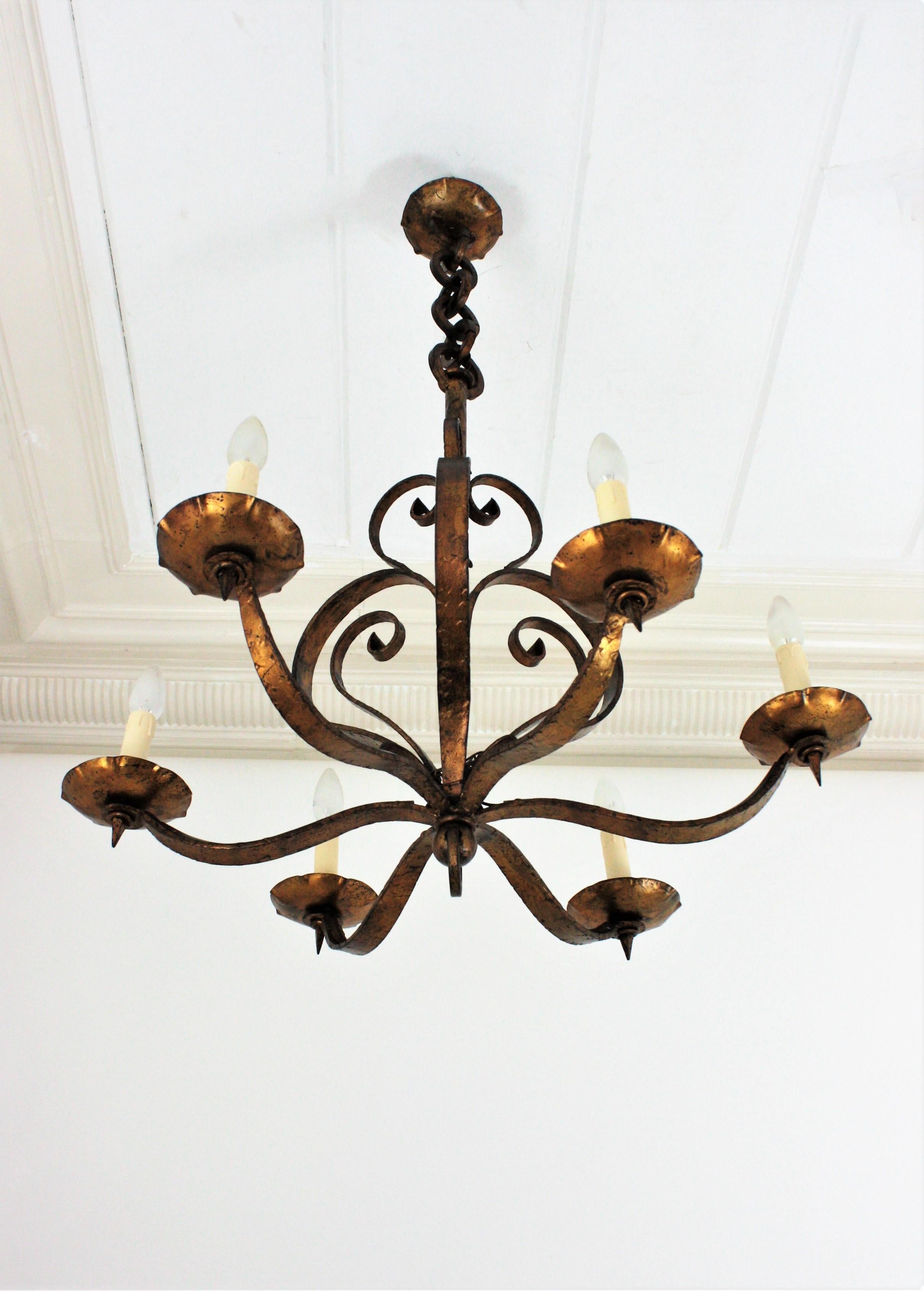 spanish wrought iron chandelier