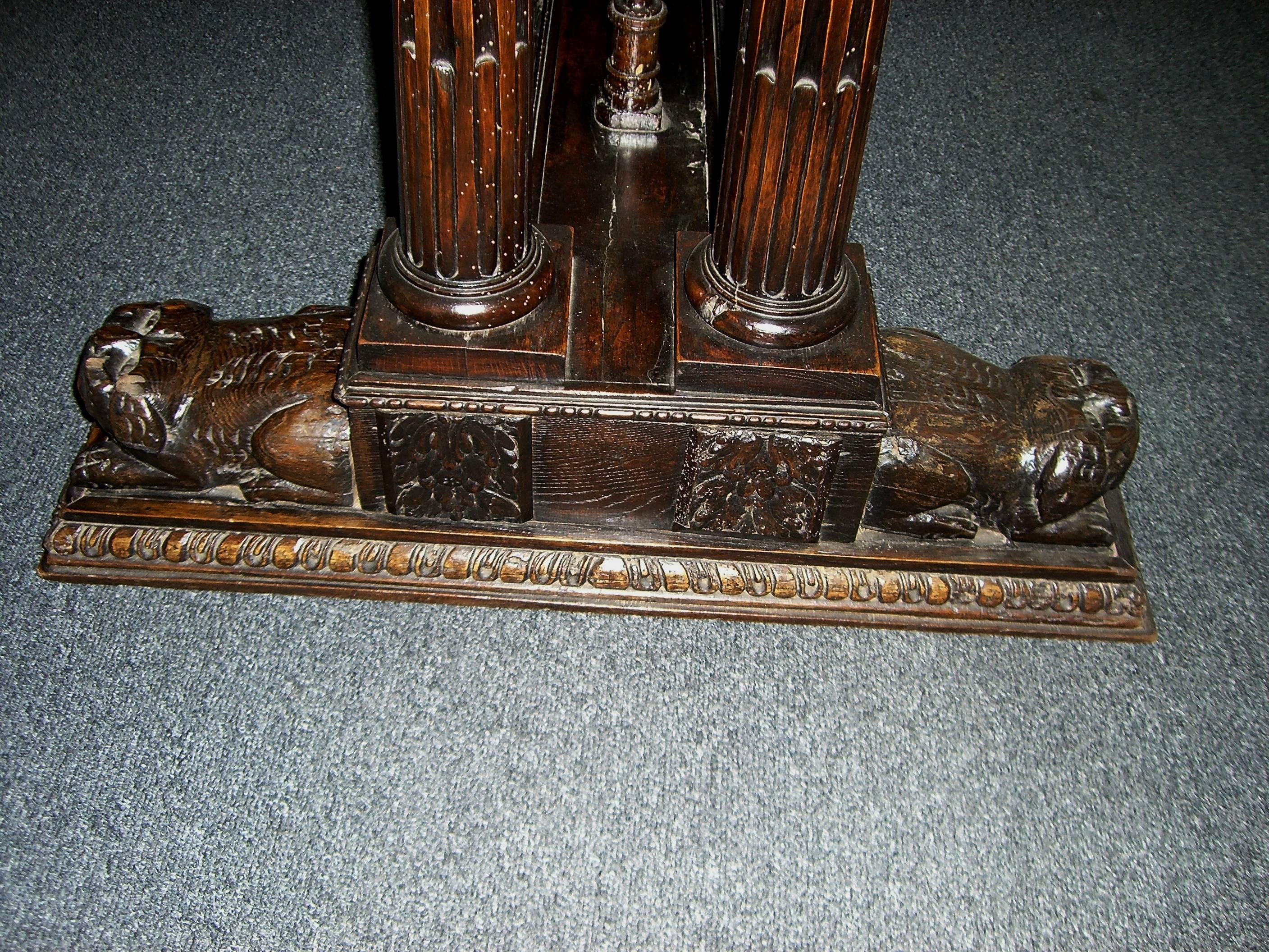 Spanish Renaissance Hand-Carved Walnut Table, 16th Century and Later 1