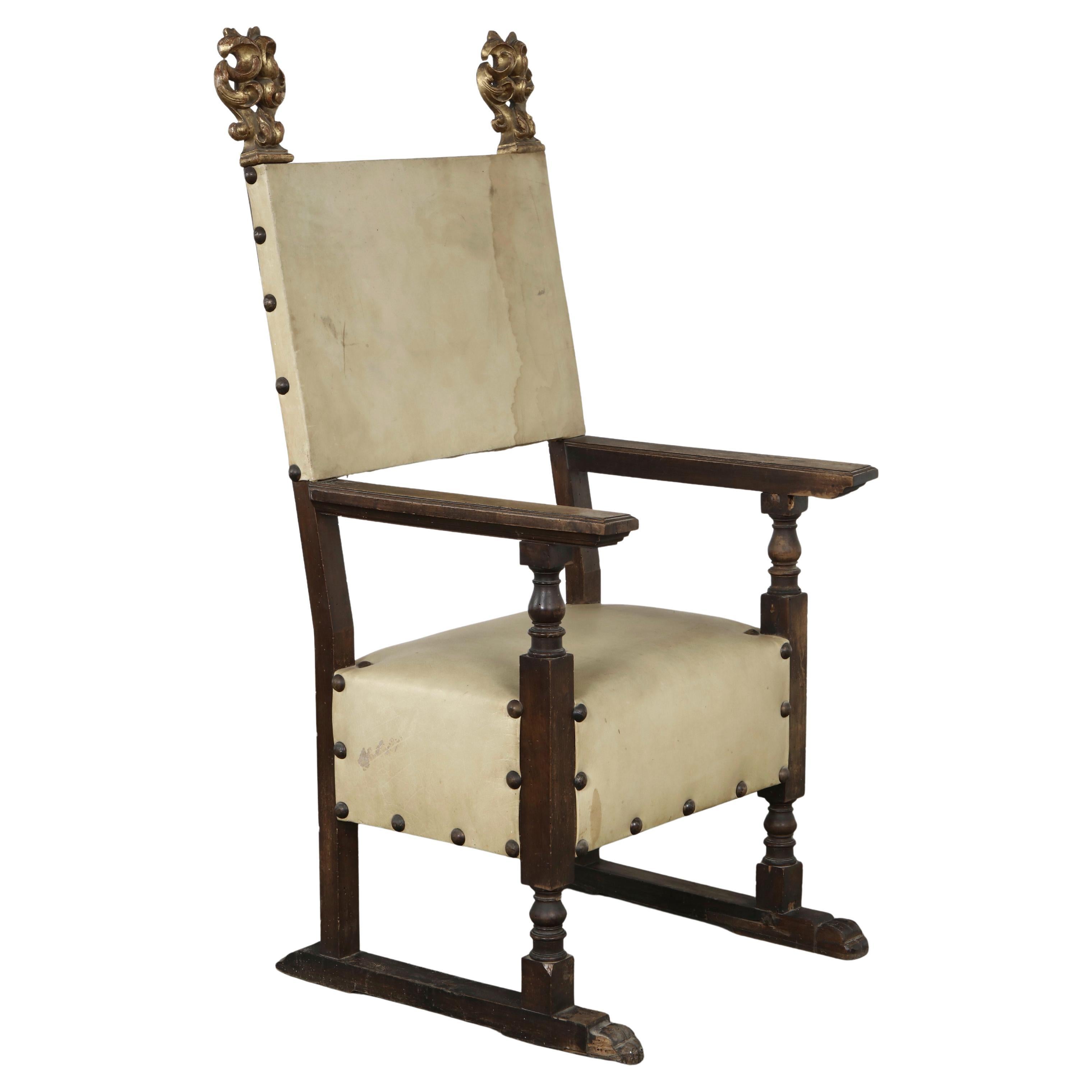 Spanish Renaissance Revival High-Back Armchair