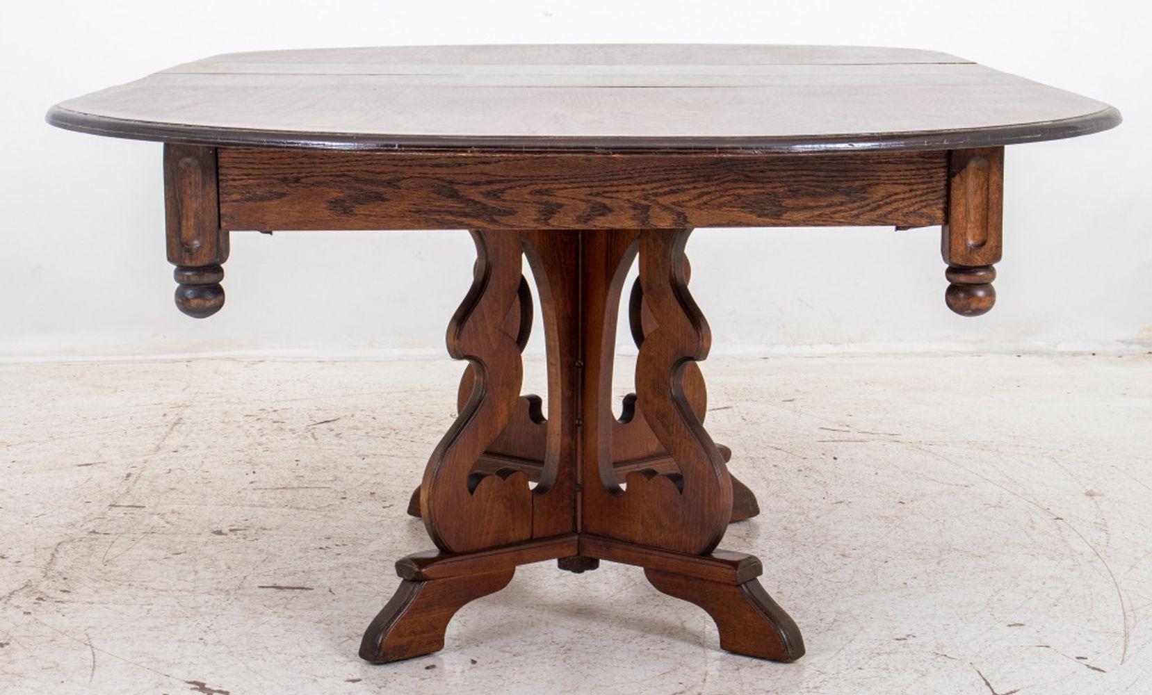 Spanish Renaissance Revival Oak Dining Table For Sale 5