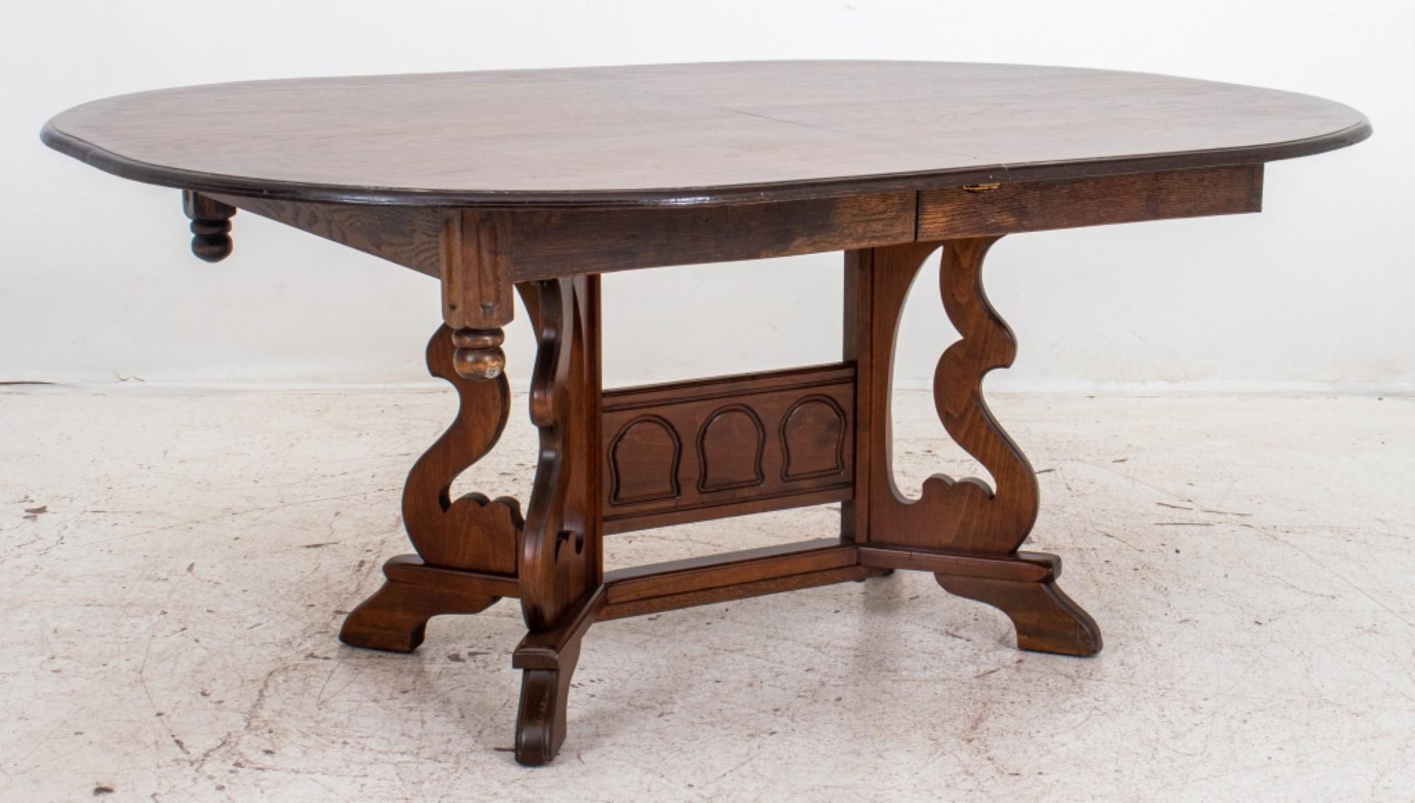 20th Century Spanish Renaissance Revival Oak Dining Table For Sale