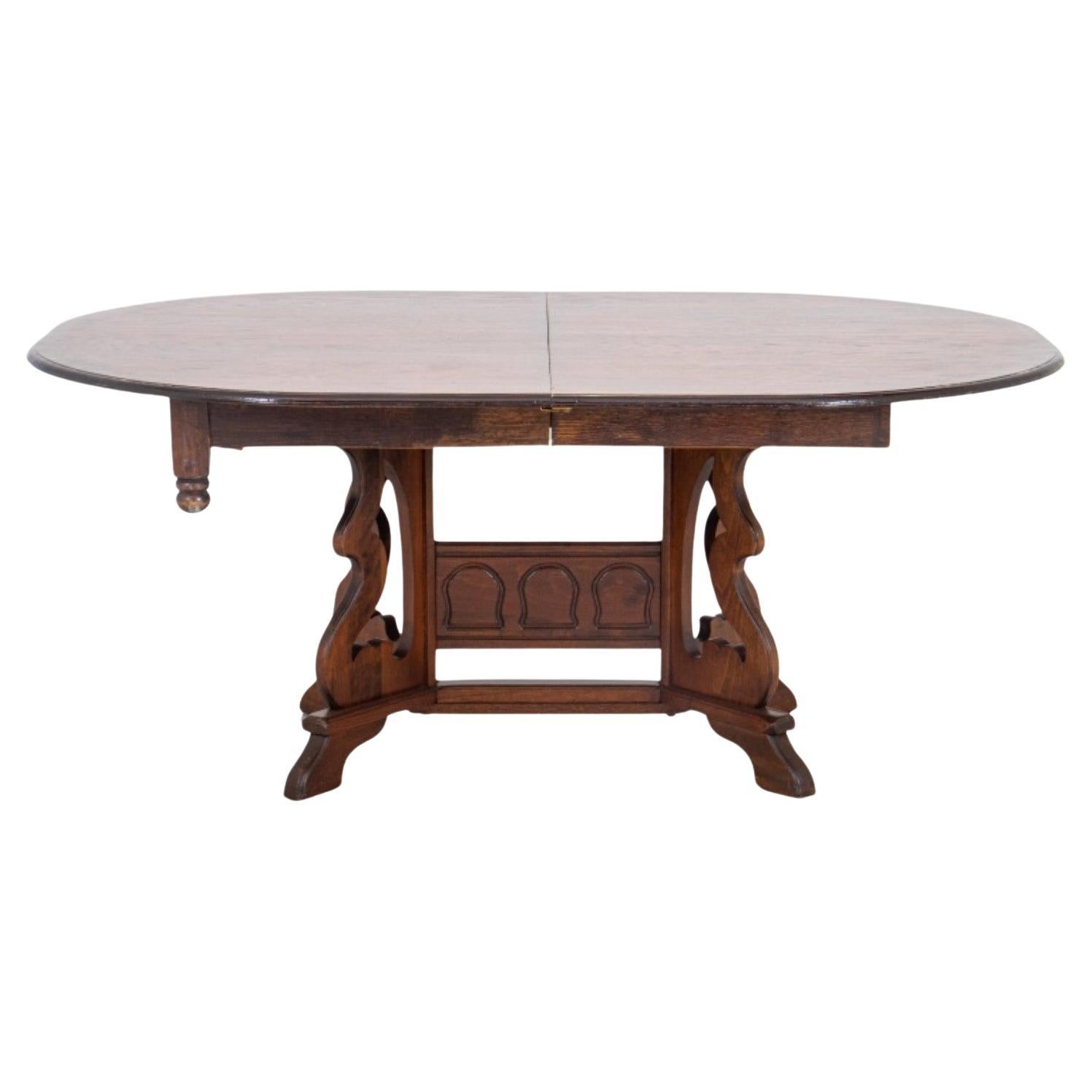 Spanish Renaissance Revival Oak Dining Table For Sale