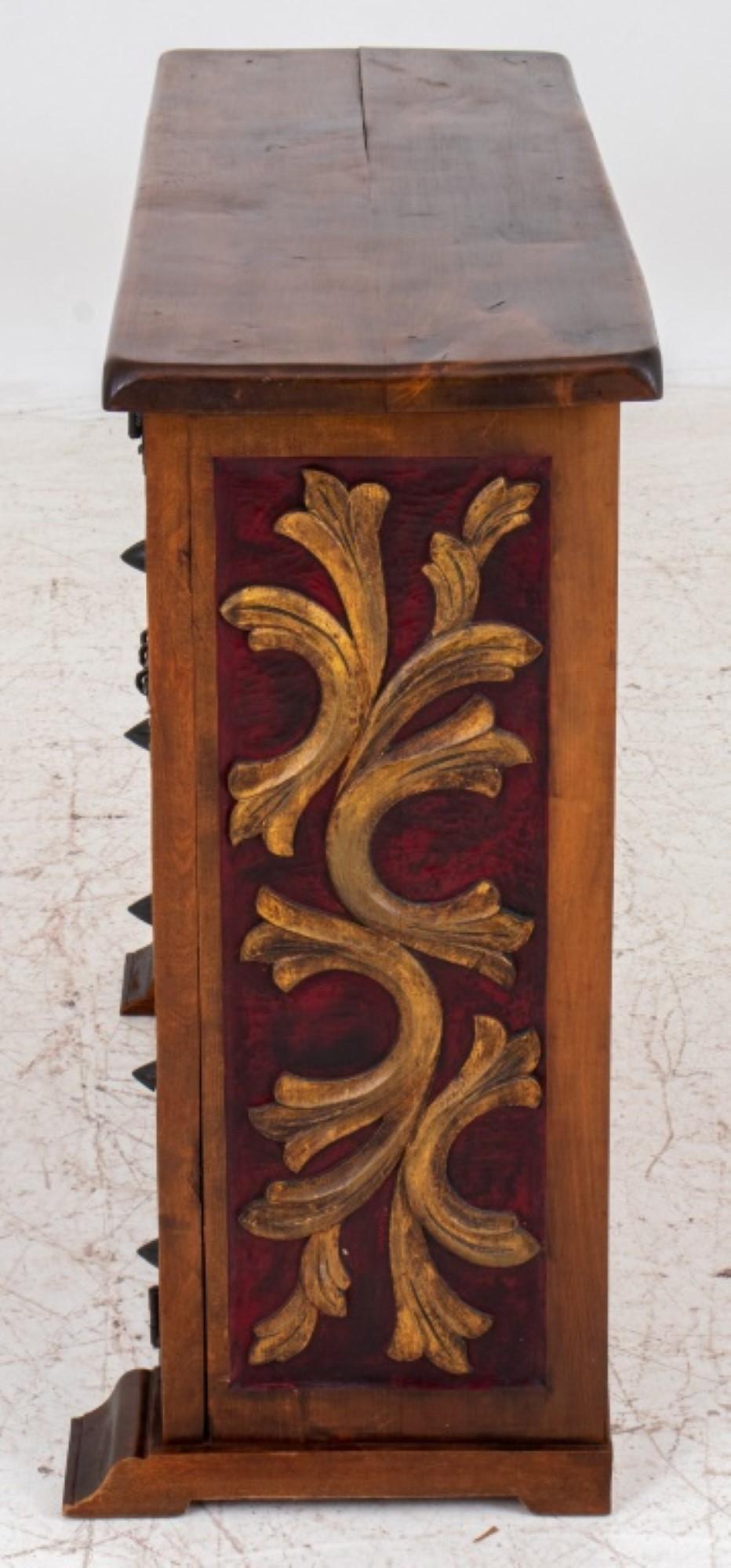 Spanish Renaissance Revival Oak Side Cabinet In Good Condition For Sale In New York, NY