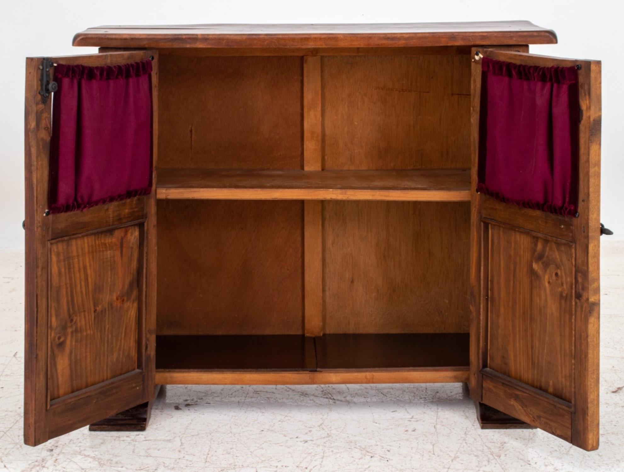 Spanish Renaissance Revival Oak Side Cabinet For Sale 2