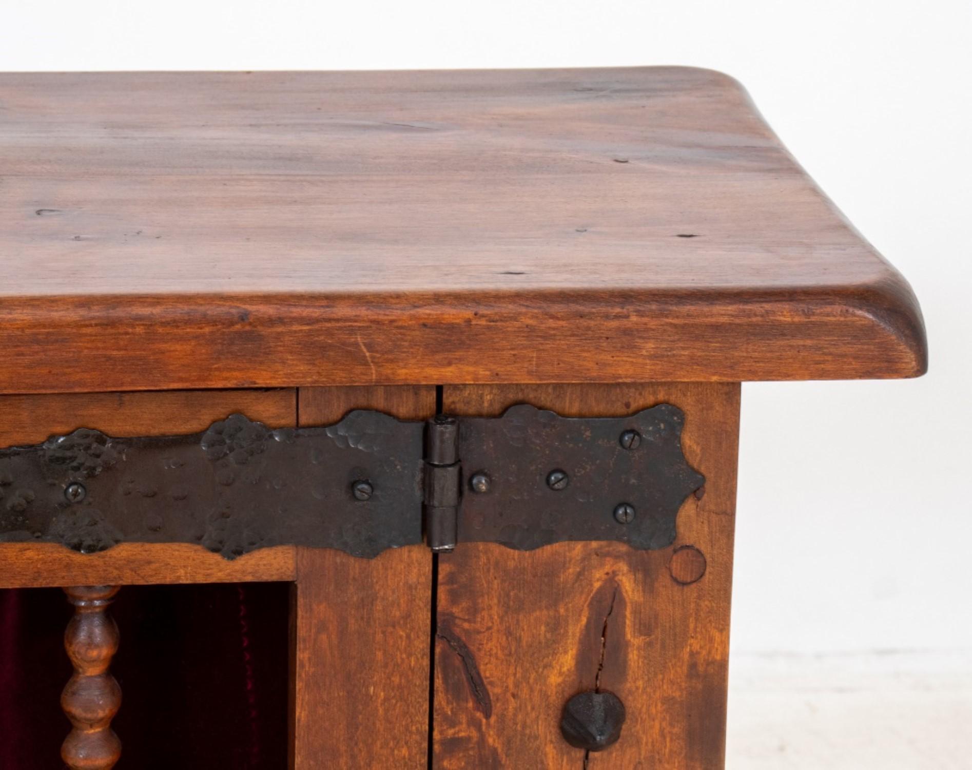 Spanish Renaissance Revival Oak Side Cabinet For Sale 3