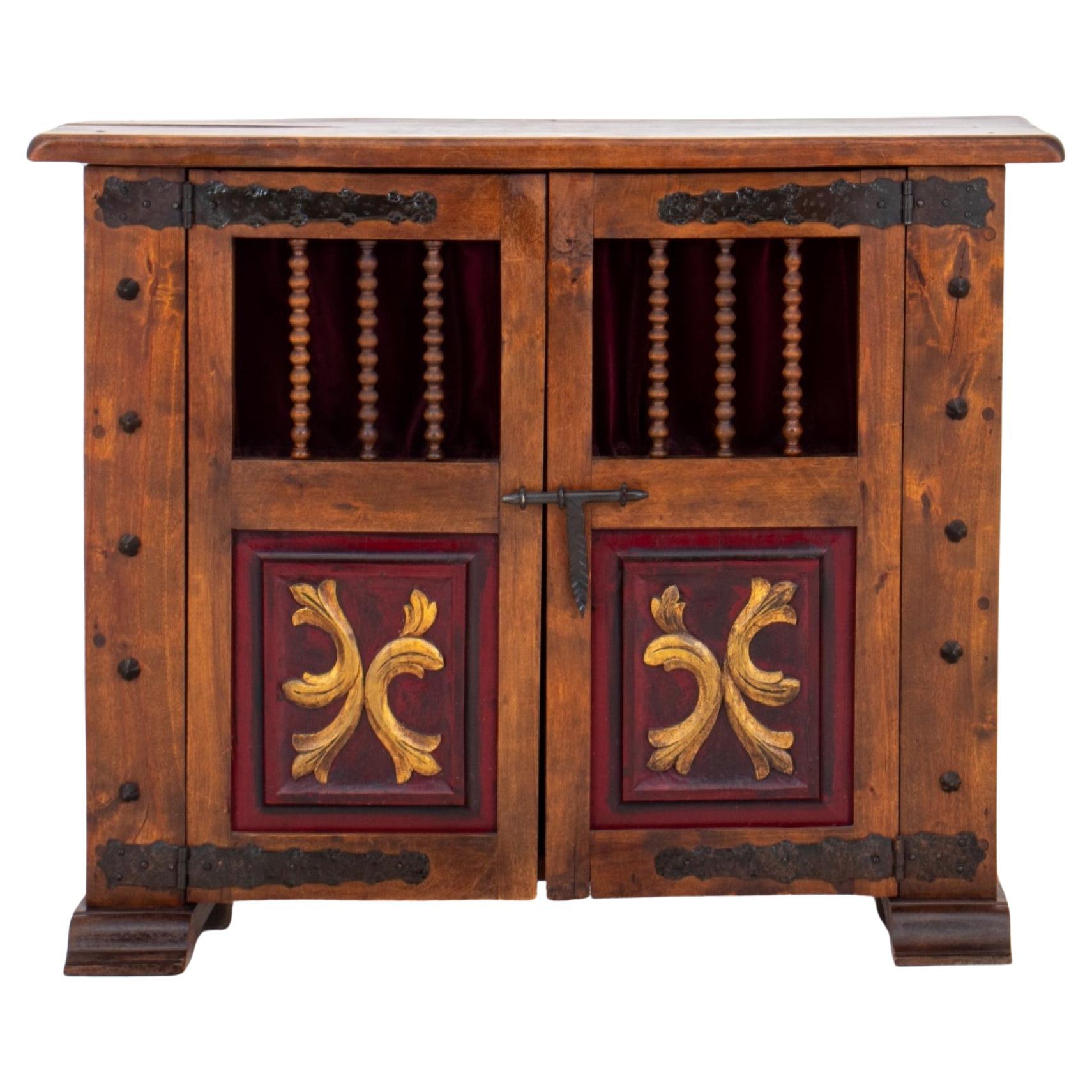 Spanish Renaissance Revival Oak Side Cabinet For Sale