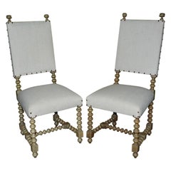 Chaises d'appoint néo-renaissance espagnole